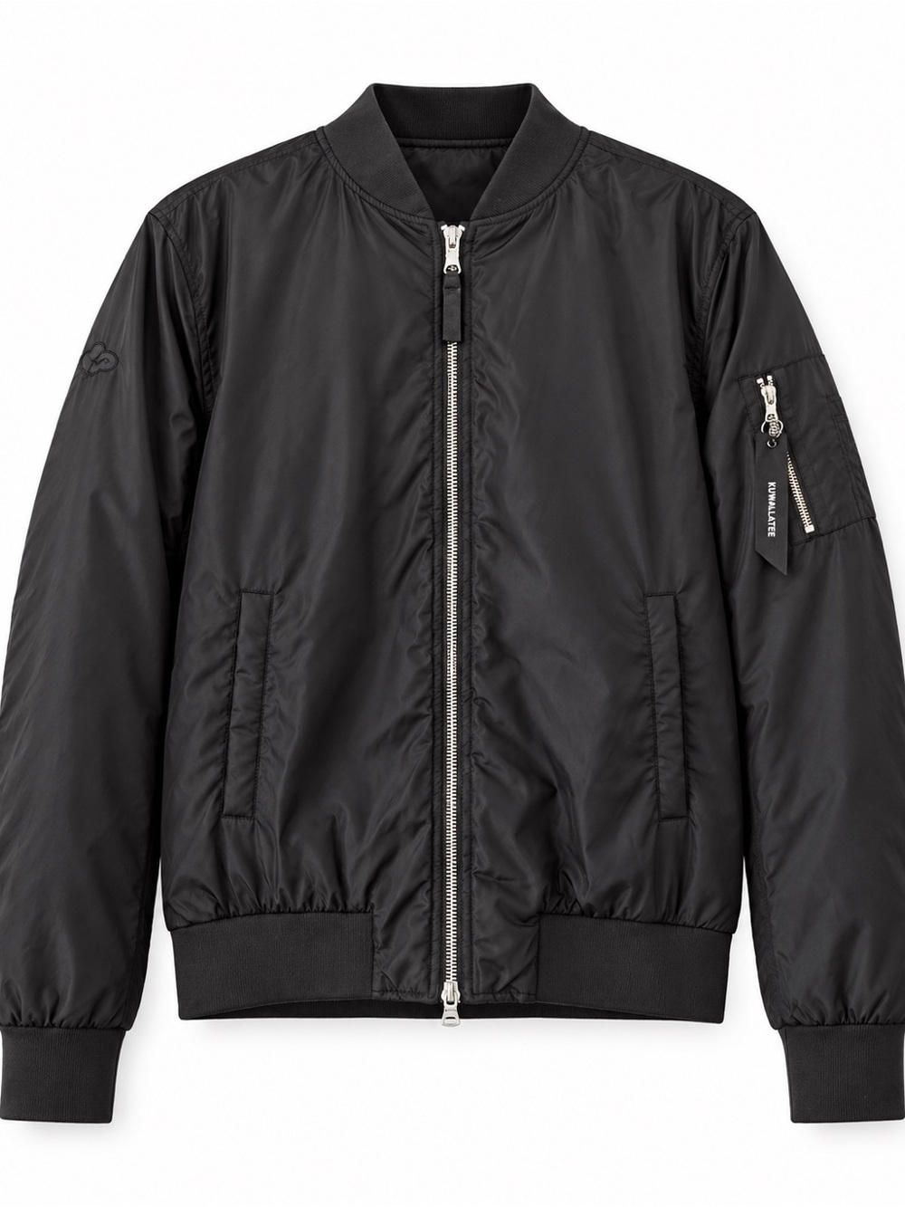 Black Women's Lightweight Bomber Jacket - Modern Zip Front